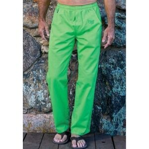 Crazy Shirts Hawaii Men's XL Green Apple Dyed Twill Pants Cotton Drawstring NWOT